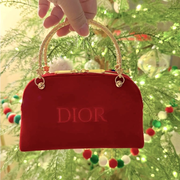 DIOR Red Half Moon Pouch with custom Handle - Picture 3 of 9